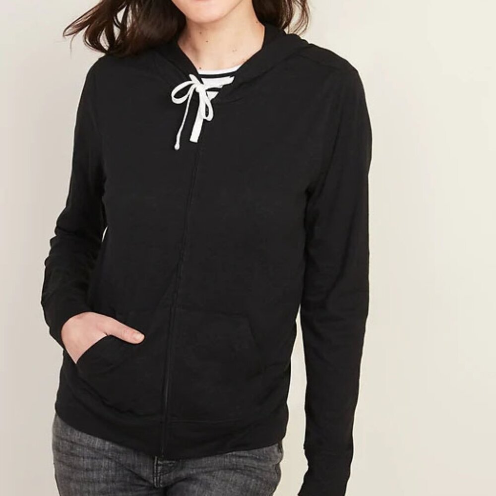 Old Navy Relaxed Lightweight Slub-Knit Full Zip Hoodie Size XL (NEW)